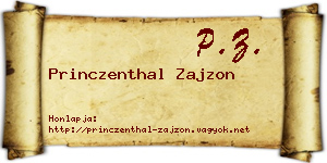 Princzenthal Zajzon névjegykártya